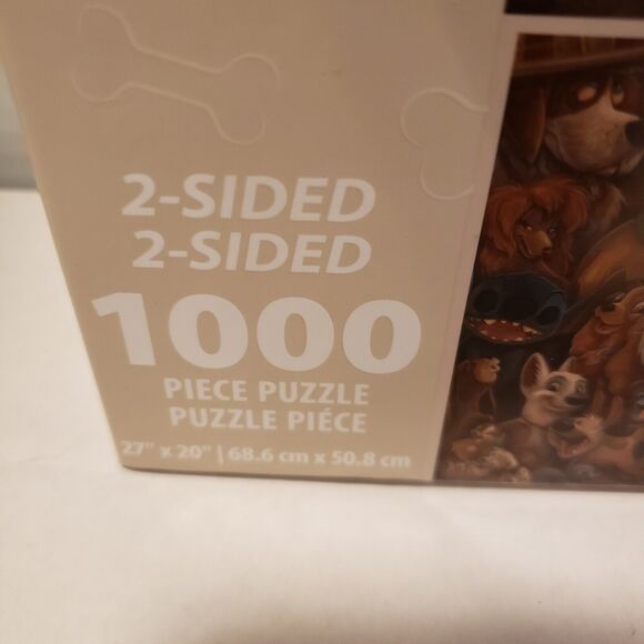 Disney Cats and Dogs Two-Sided Jigsaw Puzzle 1000 Pieces Aristocats Pluto Stitch - Picture 2 of 7